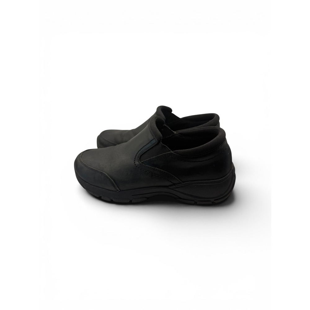 Lands' End Womens Black Leather Slip On Loafers Shoes 512471 Size 7.5 B